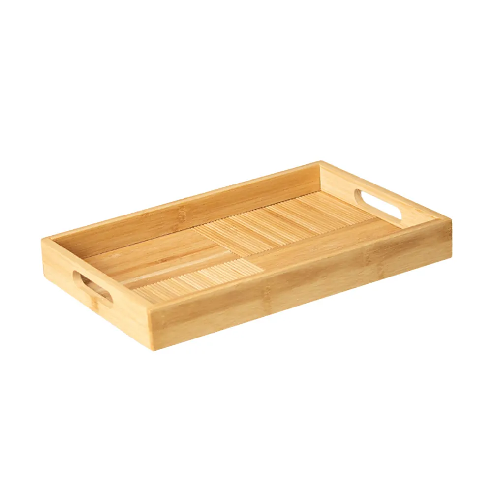Bandeja Retangular de Bambu com Alça