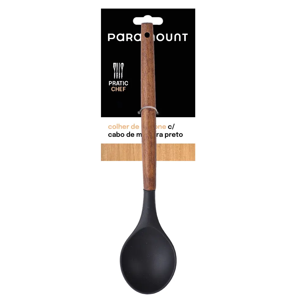 Colher de Silicone c/ Cabo de Madeira